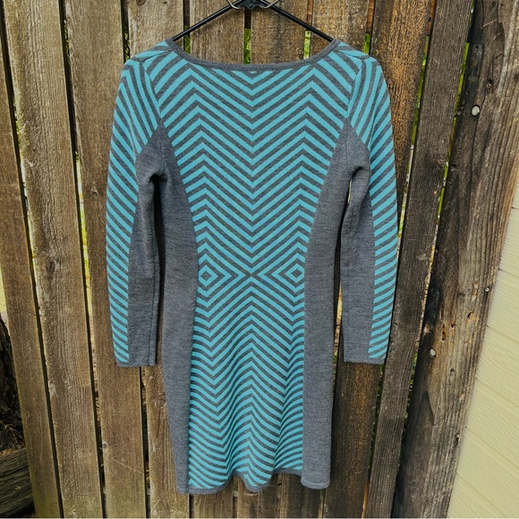 Krimson Klover Merino Wool Sweater Dress In Gray & Blue Sz XS - Picture 8 of 11